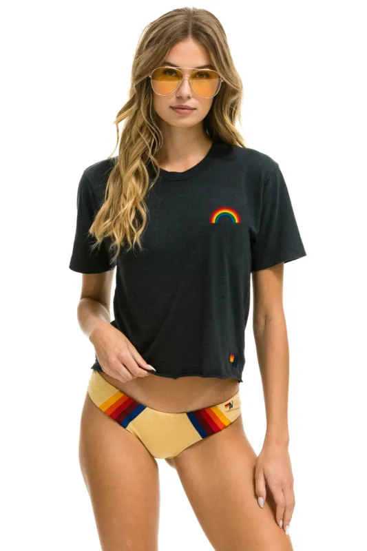 RAINBOW EMBROIDERY BOYFRIEND TEE - CHARCOAL sold by Aviator Nation