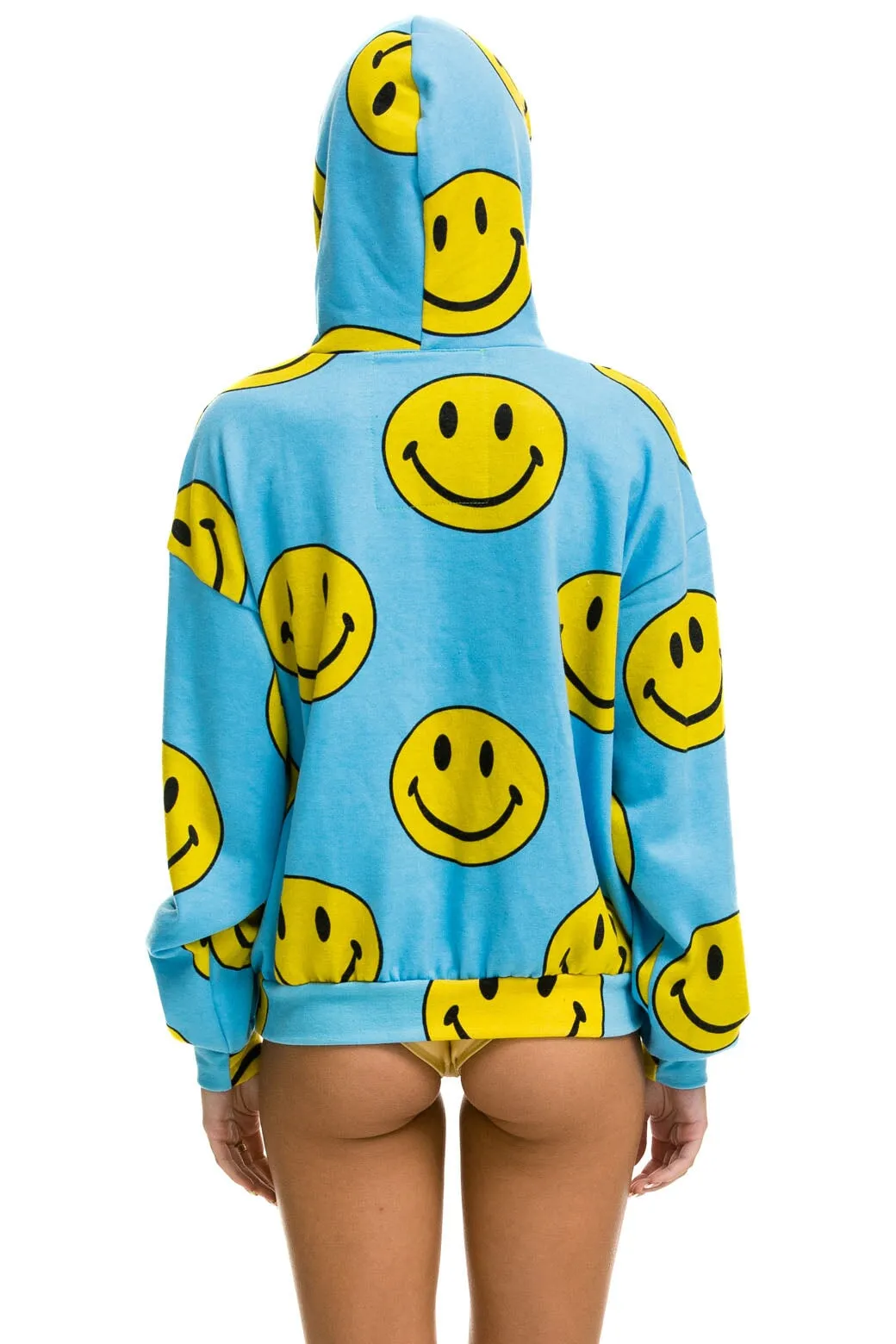 SMILEY REPEAT RELAXED PULLOVER HOODIE - SKY sold by Aviator Nation product image thumbnail 5