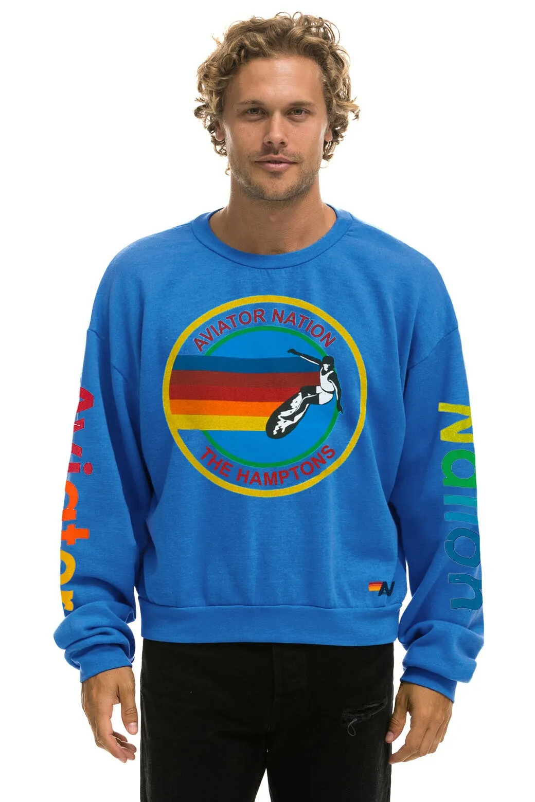 AVIATOR NATION HAMPTONS RELAXED CREW SWEATSHIRT - OCEAN sold by Aviator Nation product image thumbnail 2