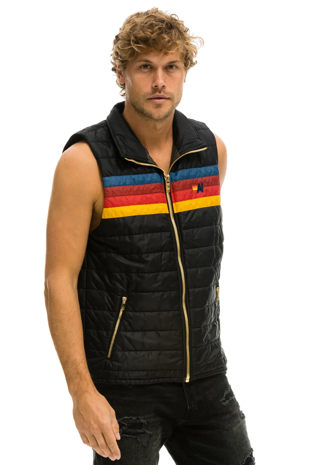 MEN'S 4 STRIPE VEST - BLACK sold by Aviator Nation product image thumbnail 3