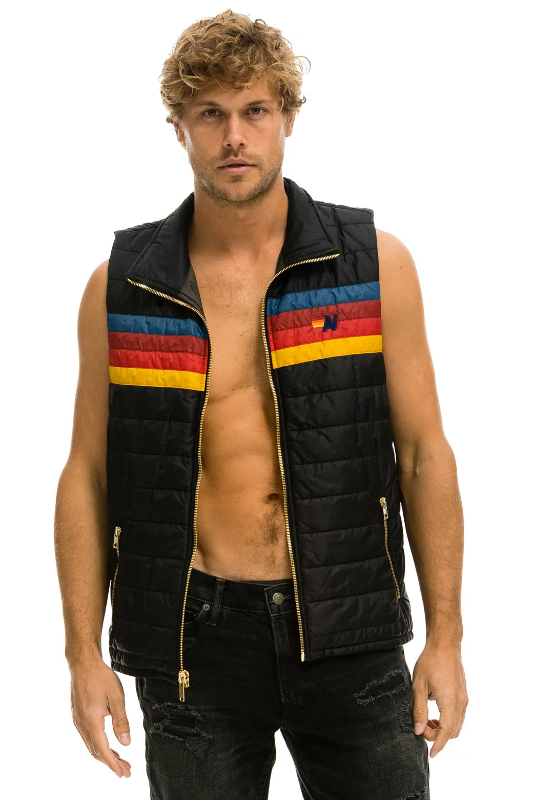 MEN'S 4 STRIPE VEST - BLACK sold by Aviator Nation product image thumbnail 4