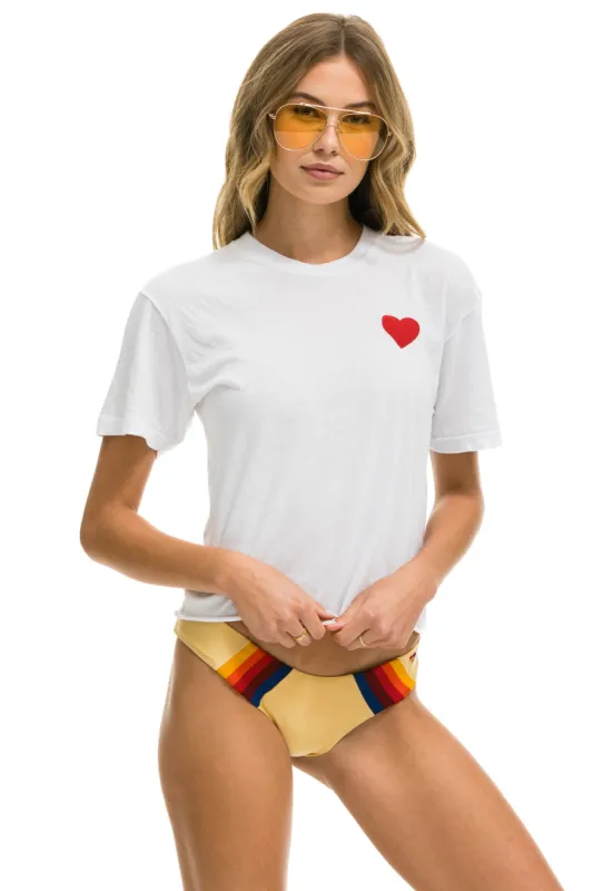 HEART EMBROIDERY BOYFRIEND TEE - WHITE sold by Aviator Nation