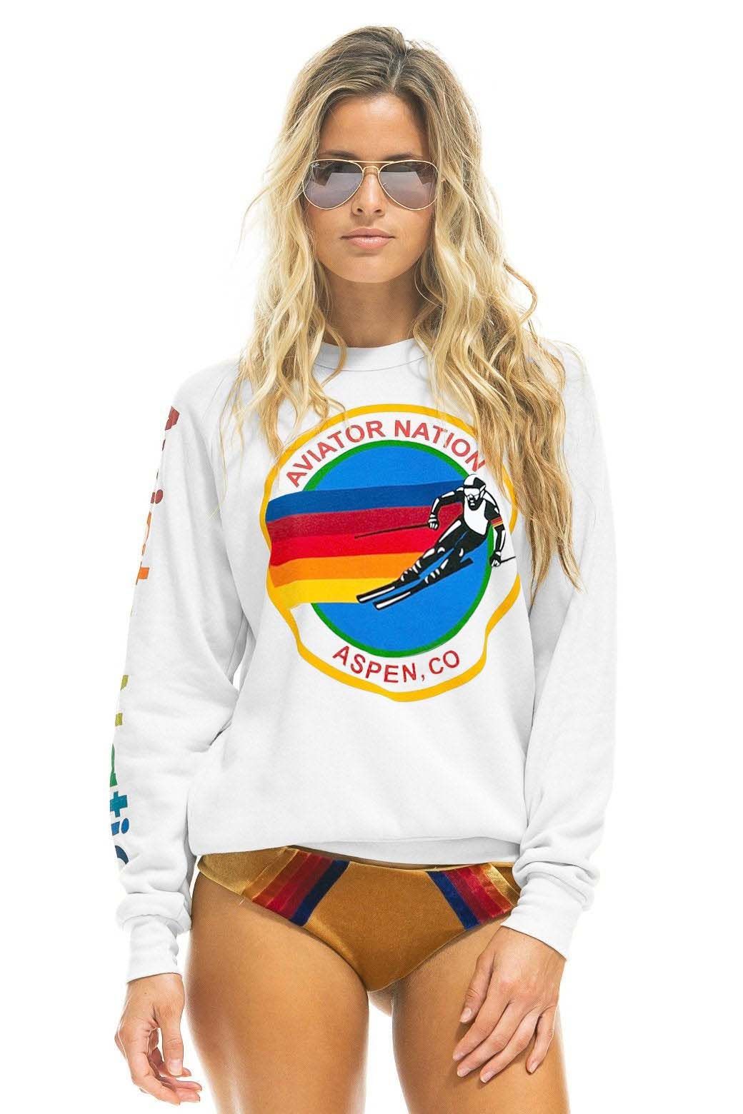 AVIATOR NATION ASPEN SWEATSHIRT - WHITE sold by Aviator Nation