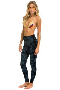 HAND DYED FULL LENGTH HI-RISE LEGGINGS - TIE DYE SMOKE sold by Aviator Nation