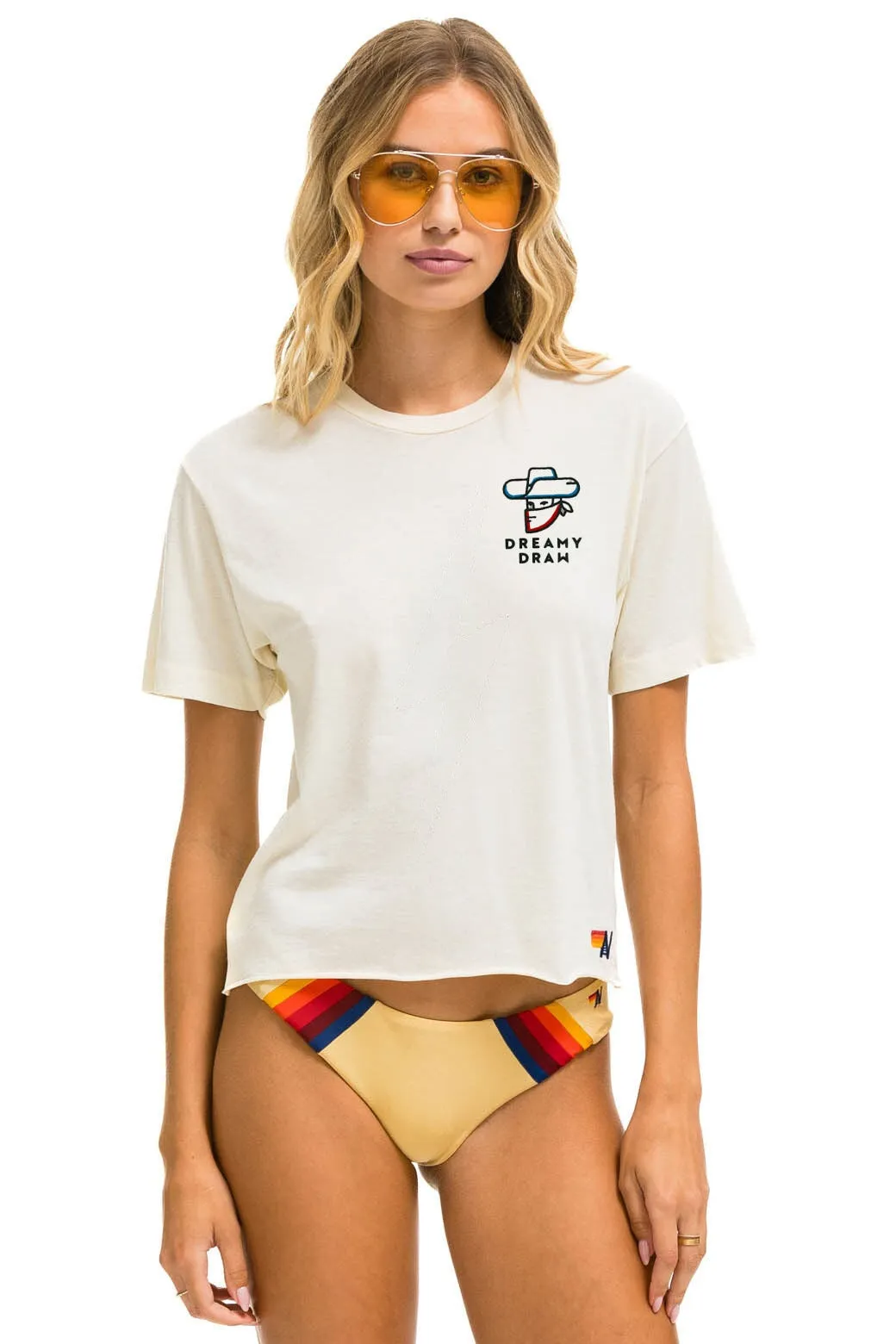 DREAMY DRAW 2023 BOYFRIEND TEE - VINTAGE WHITE sold by Aviator Nation