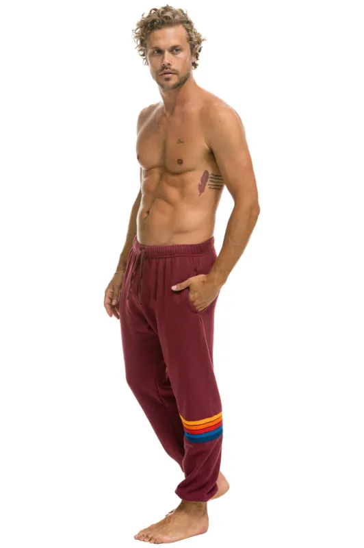 MEN'S RAINBOW STITCH SWEATPANTS - PLUM 2 sold by Aviator Nation