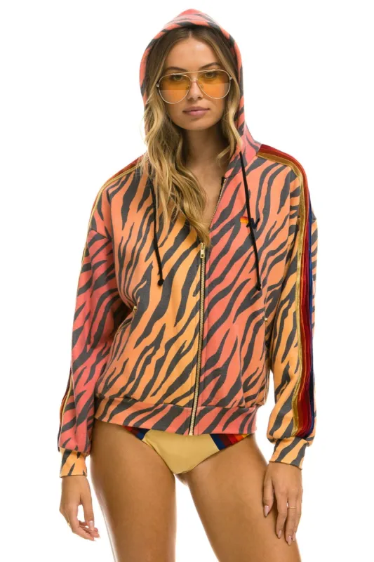 CLASSIC RELAXED ZIP HOODIE WITH POCKETS - TIGER sold by Aviator Nation