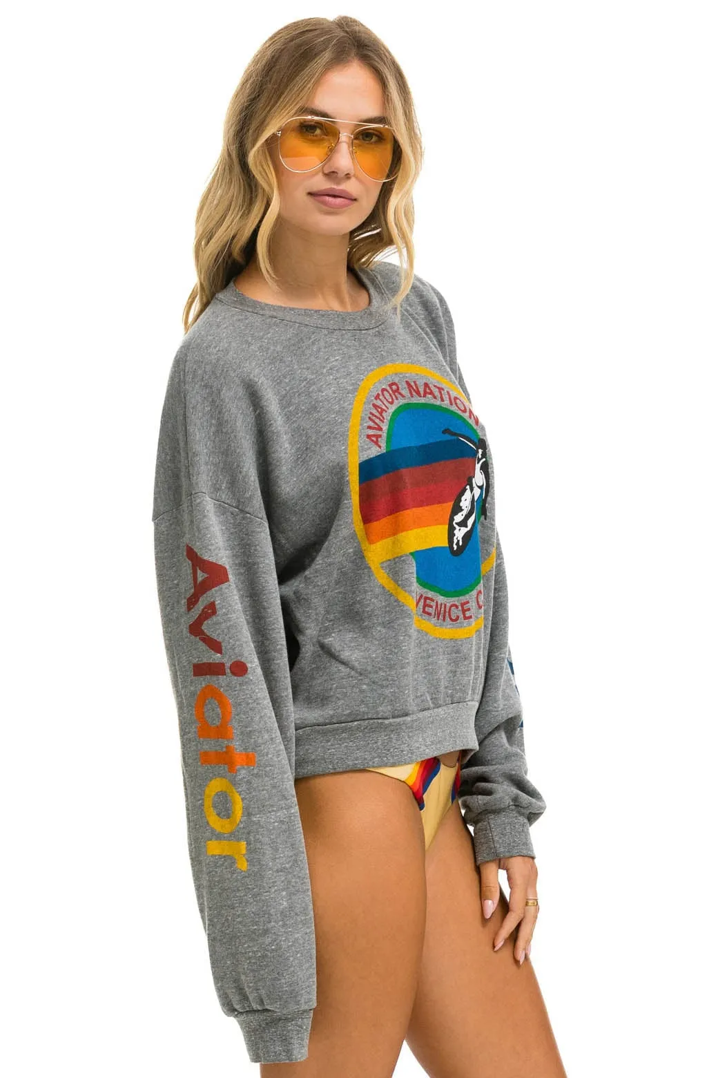 AVIATOR NATION RELAXED CREW SWEATSHIRT - HEATHER GREY sold by Aviator Nation product image thumbnail 3