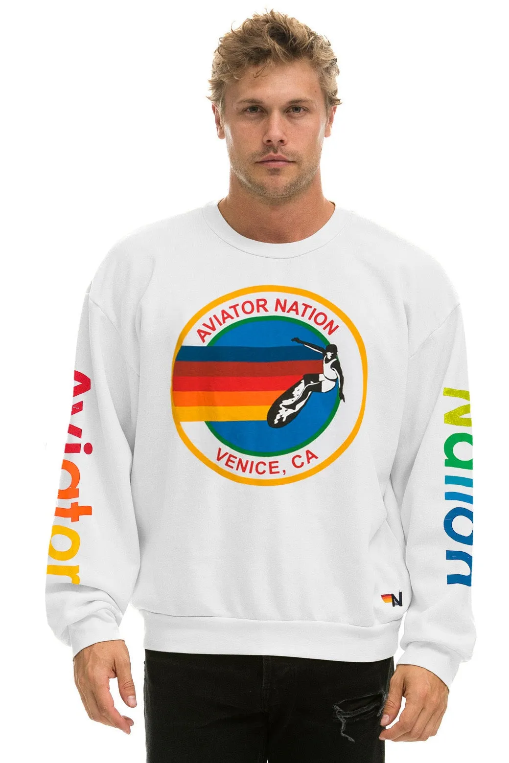 AVIATOR NATION RELAXED CREW SWEATSHIRT - WHITE sold by Aviator Nation product image thumbnail 2