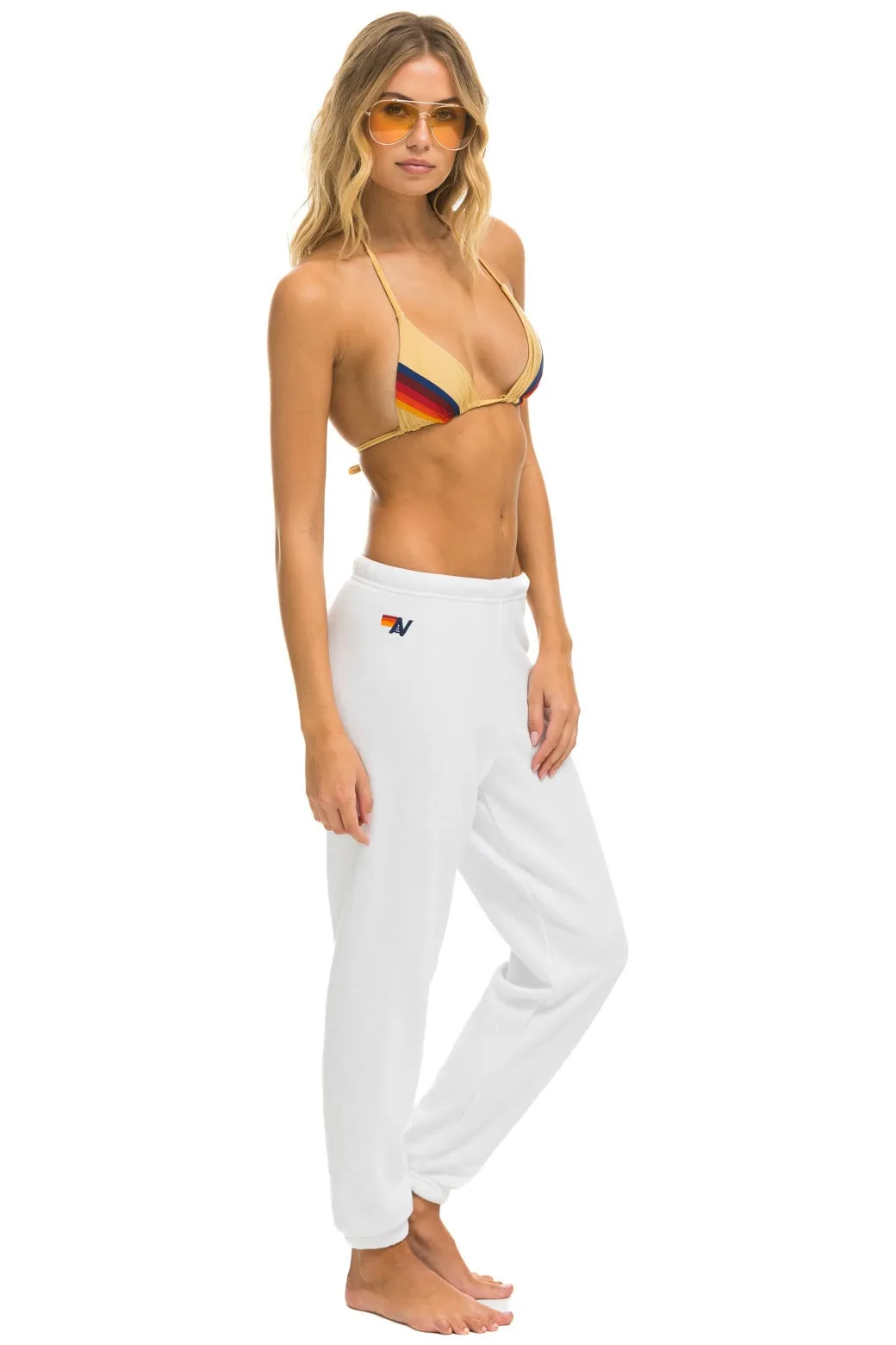 5 STRIPE SWEATPANTS - WHITE // GREY sold by Aviator Nation product image thumbnail 3