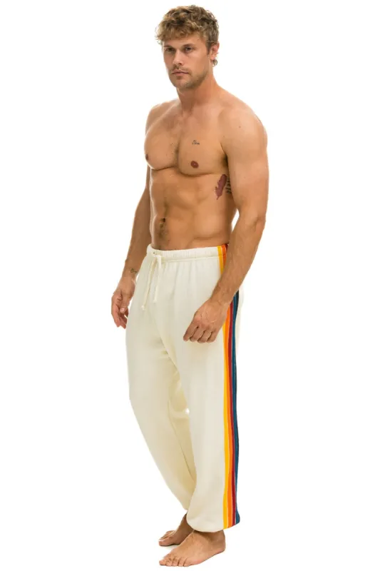 5 STRIPE SWEATPANTS - VINTAGE WHITE sold by Aviator Nation