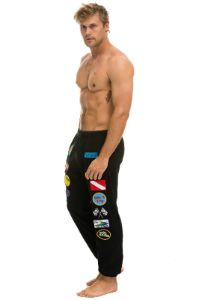 VINTAGE PATCH SWEATPANTS - BLACK sold by Aviator Nation