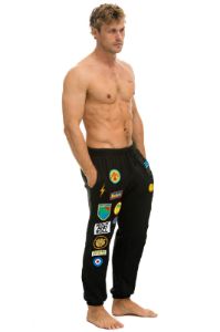 VINTAGE PATCH SWEATPANTS - BLACK sold by Aviator Nation