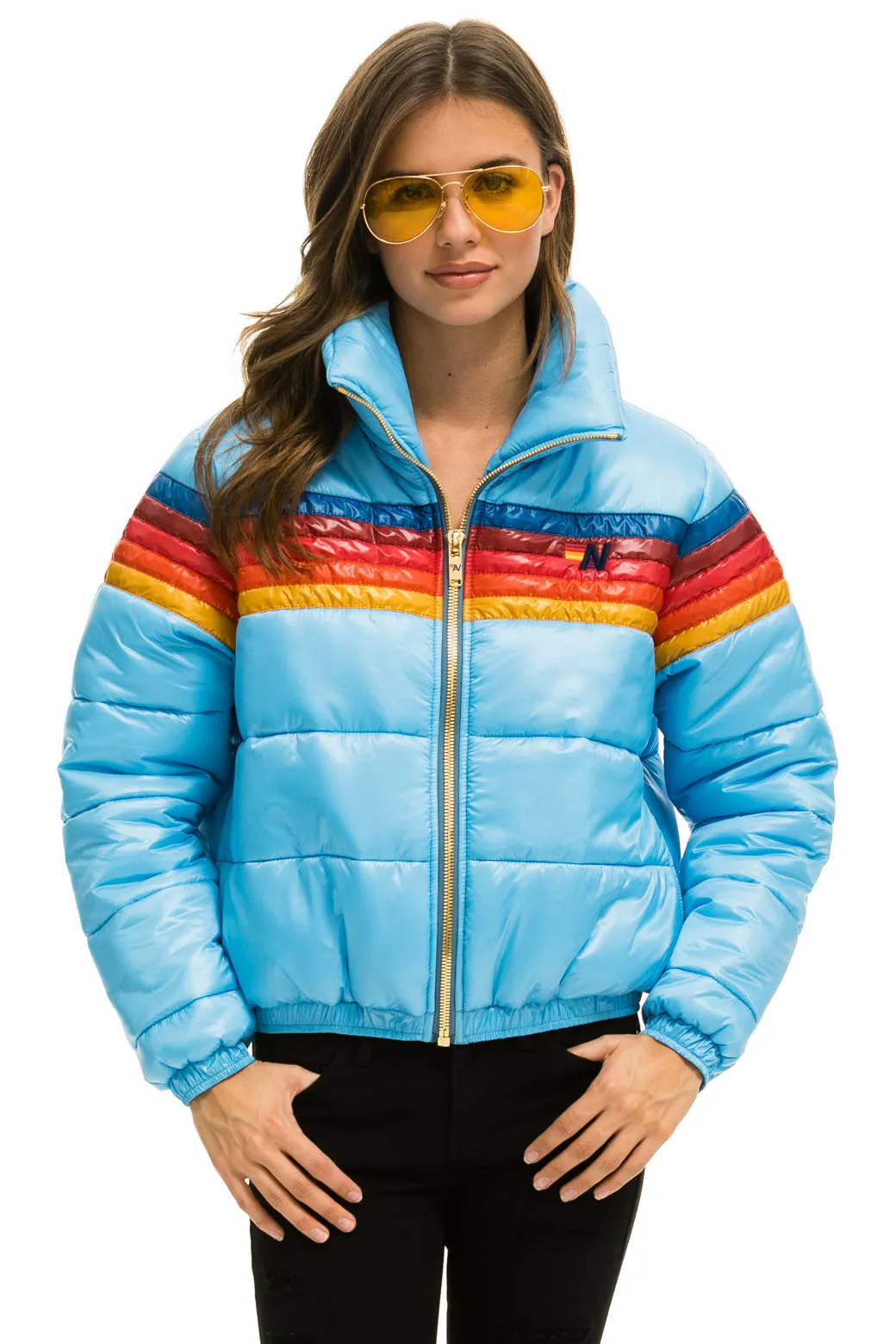 5 STRIPE APRES JACKET - GLOSSY SKY sold by Aviator Nation