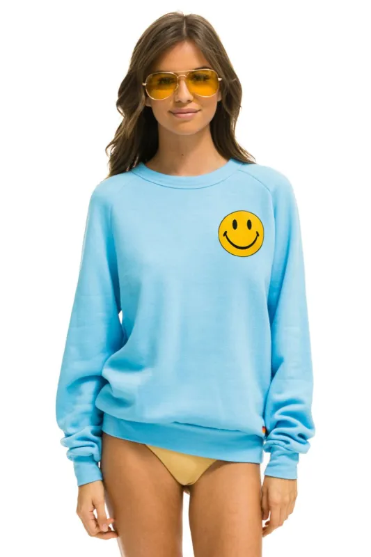 SMILEY 2 CREW SWEATSHIRT - SKY sold by Aviator Nation