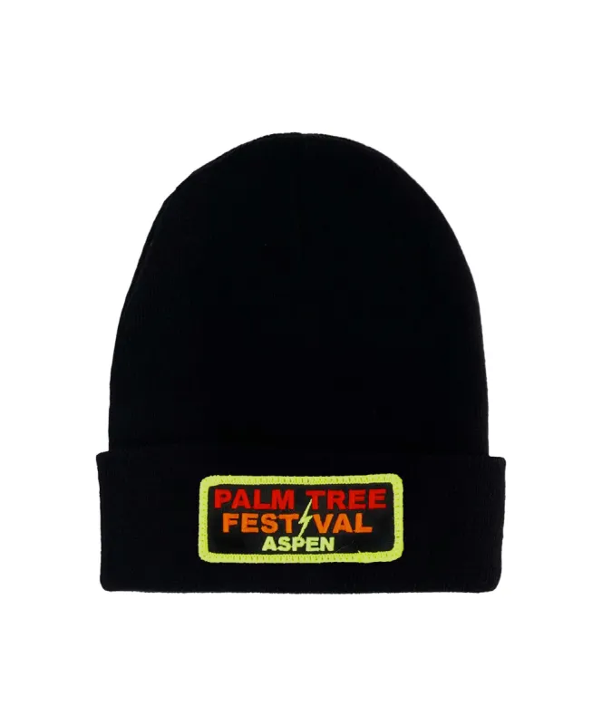 PALM TREE FESTIVAL ASPEN 2024 BEANIE - BLACK sold by Aviator Nation