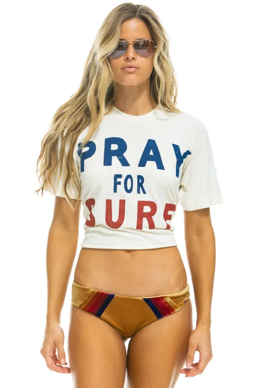 PRAY FOR SURF BOYFRIEND TEE - VINTAGE WHITE sold by Aviator Nation