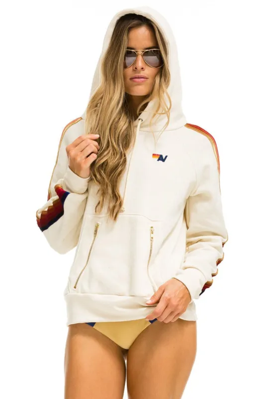 CLASSIC PULLOVER HOODIE - VINTAGE WHITE // VELVET STRIPES sold by Aviator Nation