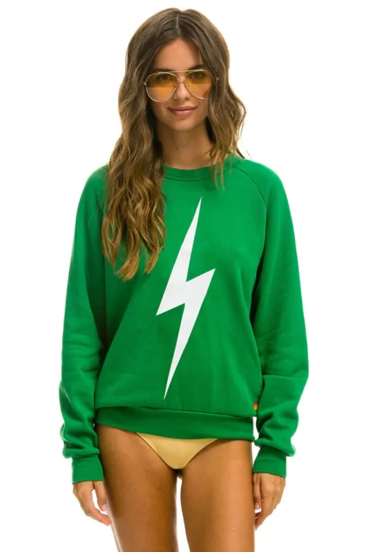 BOLT CREW SWEATSHIRT - KELLY GREEN // WHITE sold by Aviator Nation