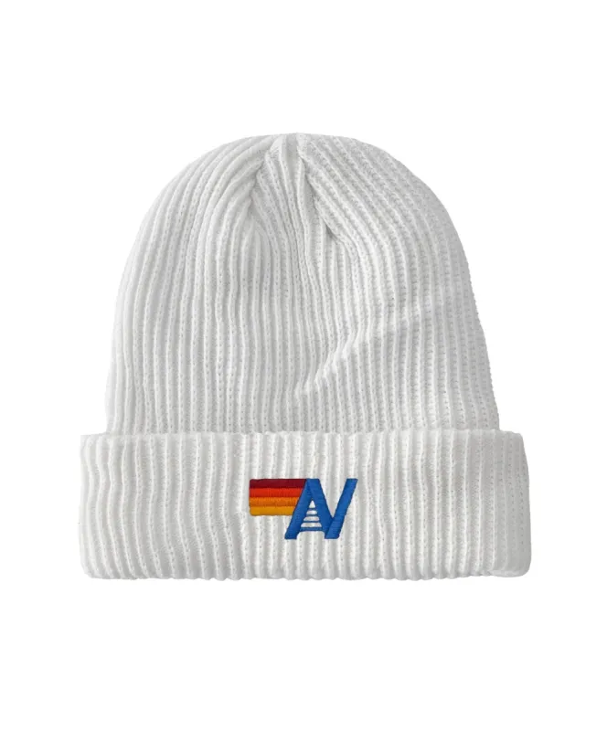 LOGO RIB BEANIE - WHITE sold by Aviator Nation