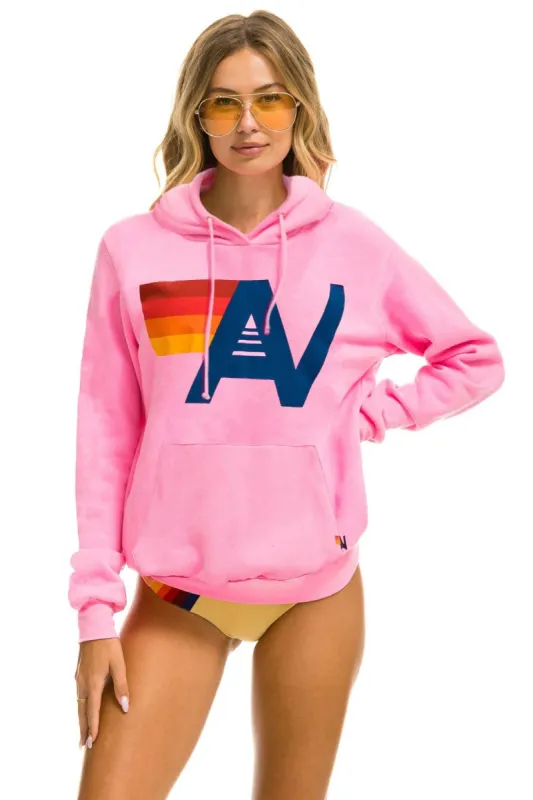 LOGO LIGHT WEIGHT PULLOVER HOODIE - NEON PINK sold by Aviator Nation