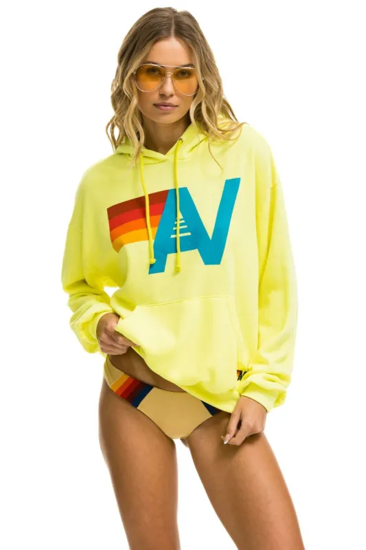 LOGO PULLOVER RELAXED HOODIE - NEON YELLOW sold by Aviator Nation