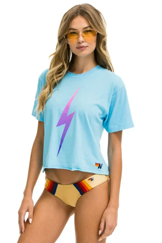 BOLT FADE LOGO BOYFRIEND TEE - SKY // PINK PURPLE sold by Aviator Nation