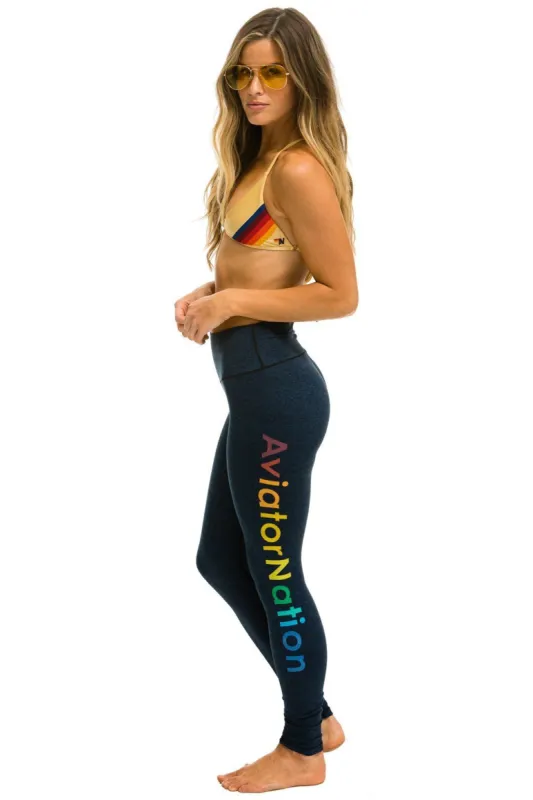 FULL LENGTH HI-RISE AVIATOR NATION LEGGINGS - NAVY sold by Aviator Nation
