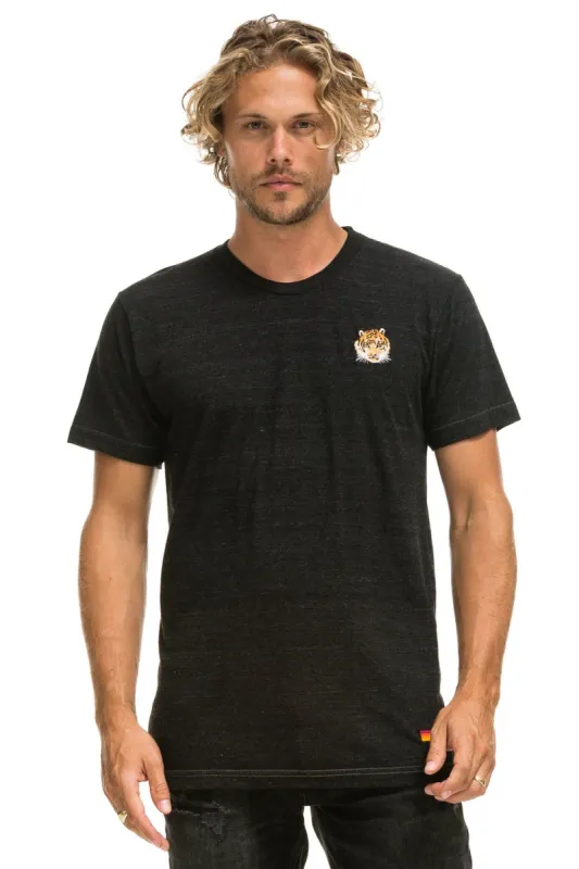 TIGER EMBROIDERY CREW TEE - BLACK sold by Aviator Nation