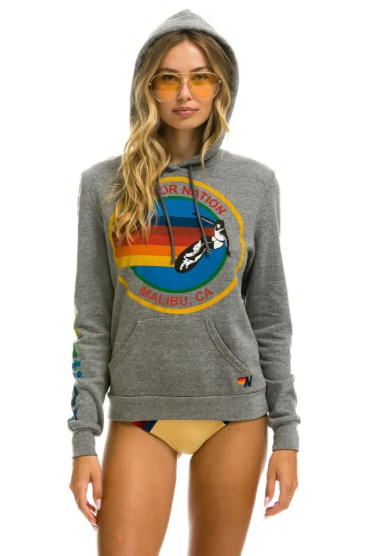 AVIATOR NATION MALIBU PULLOVER HOODIE - HEATHER GREY sold by Aviator Nation