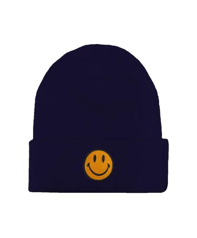 SMILEY 2 FULL RIB BEANIE - NAVY sold by Aviator Nation