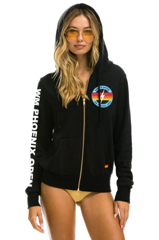 WASTE MANAGEMENT OPEN 2024 ZIP HOODIE - BLACK sold by Aviator Nation