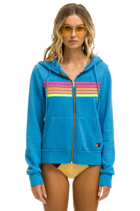 5 STRIPE HOODIE -  OCEAN // NEON PINK // YELLOW sold by Aviator Nation