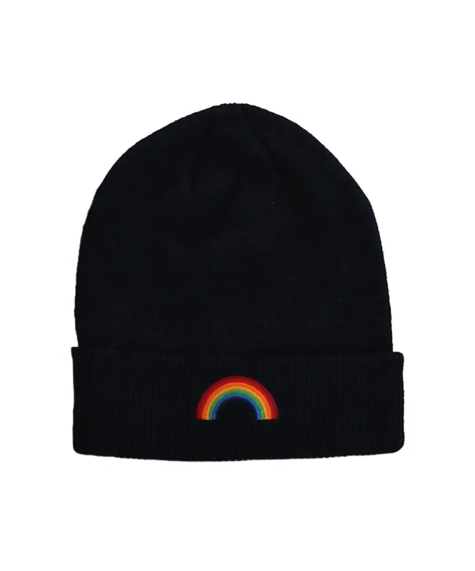 RAINBOW BEANIE - BLACK sold by Aviator Nation