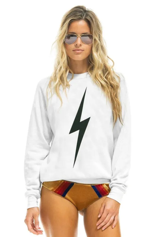 BOLT CREW SWEATSHIRT - WHITE sold by Aviator Nation