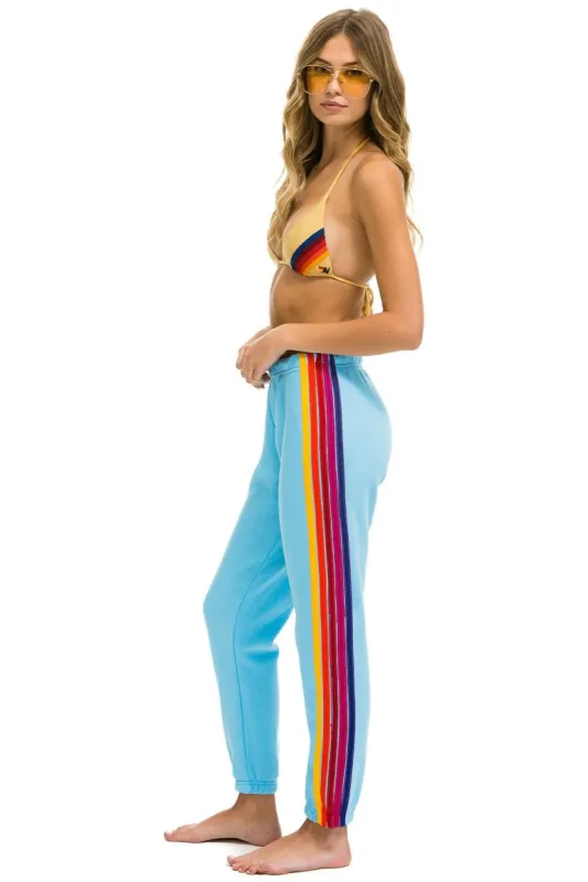 5 STRIPE SWEATPANTS - SKY // YELLOW // PURPLE sold by Aviator Nation