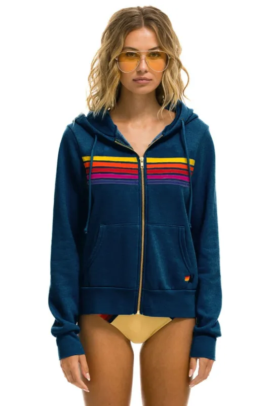 5 STRIPE HOODIE - ROYAL // YELLOW // PURPLE sold by Aviator Nation