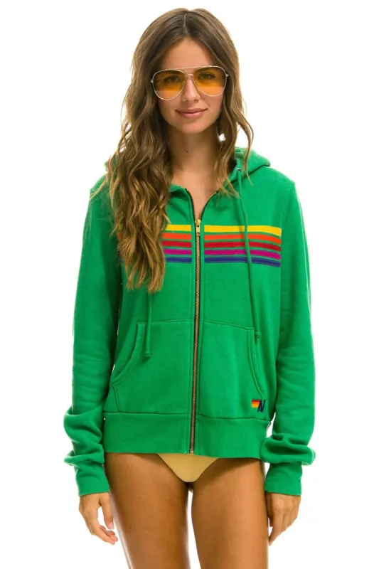5 STRIPE HOODIE - KELLY GREEN // YELLOW // PURPLE sold by Aviator Nation