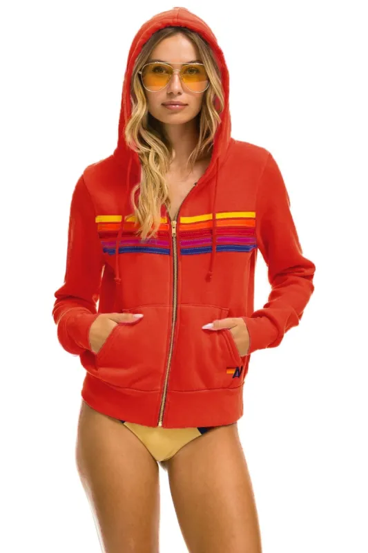 5 STRIPE HOODIE - RED // YELLOW // PURPLE sold by Aviator Nation