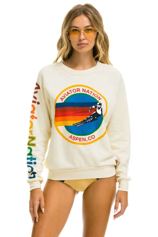 AVIATOR NATION ASPEN CREW SWEATSHIRT - VINTAGE WHITE sold by Aviator Nation