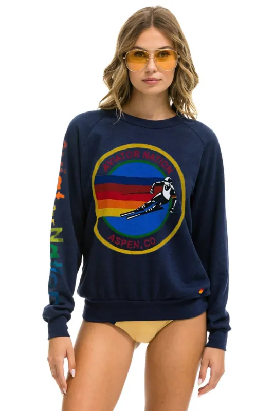 AVIATOR NATION ASPEN CREW SWEATSHIRT - NAVY sold by Aviator Nation