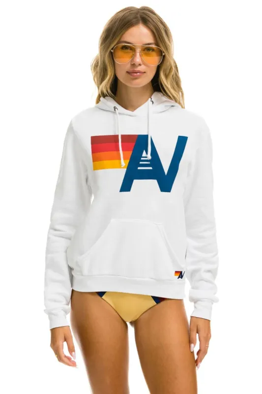 LOGO LIGHT WEIGHT PULLOVER HOODIE - WHITE sold by Aviator Nation