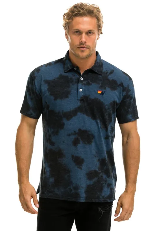 AVIATOR NATION POLO - TIE DYE BLUE BLACK made by Aviator Nation