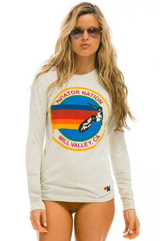 SIGNATURE MILL VALLEY LONG SLEEVE TEE - VINTAGE WHITE sold by Aviator Nation