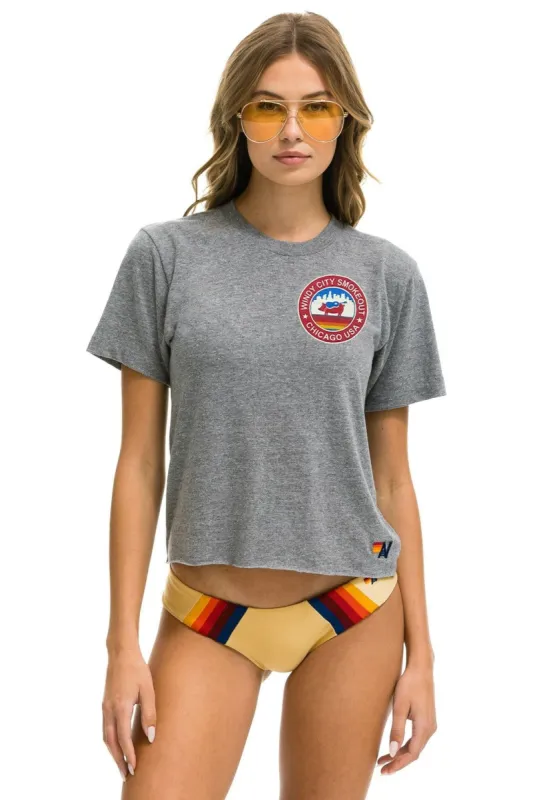 WINDY CITY SMOKEOUT 2023 BOYFRIEND TEE	- HEATHER GREY sold by Aviator Nation