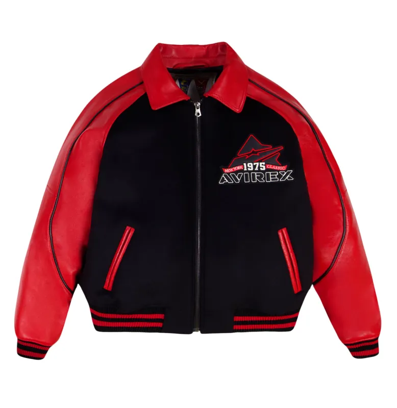 CLASSIC WOOL LEATHER VARSITY JACKET made by Avirex