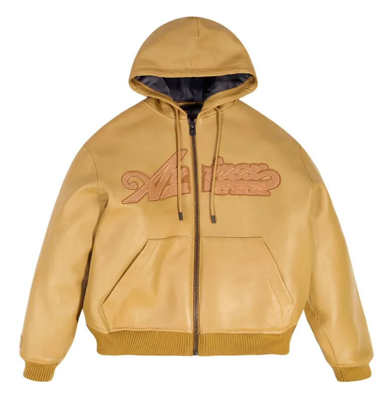 SCRIPT NAPPA LEATHER HOODIE sold by Avirex