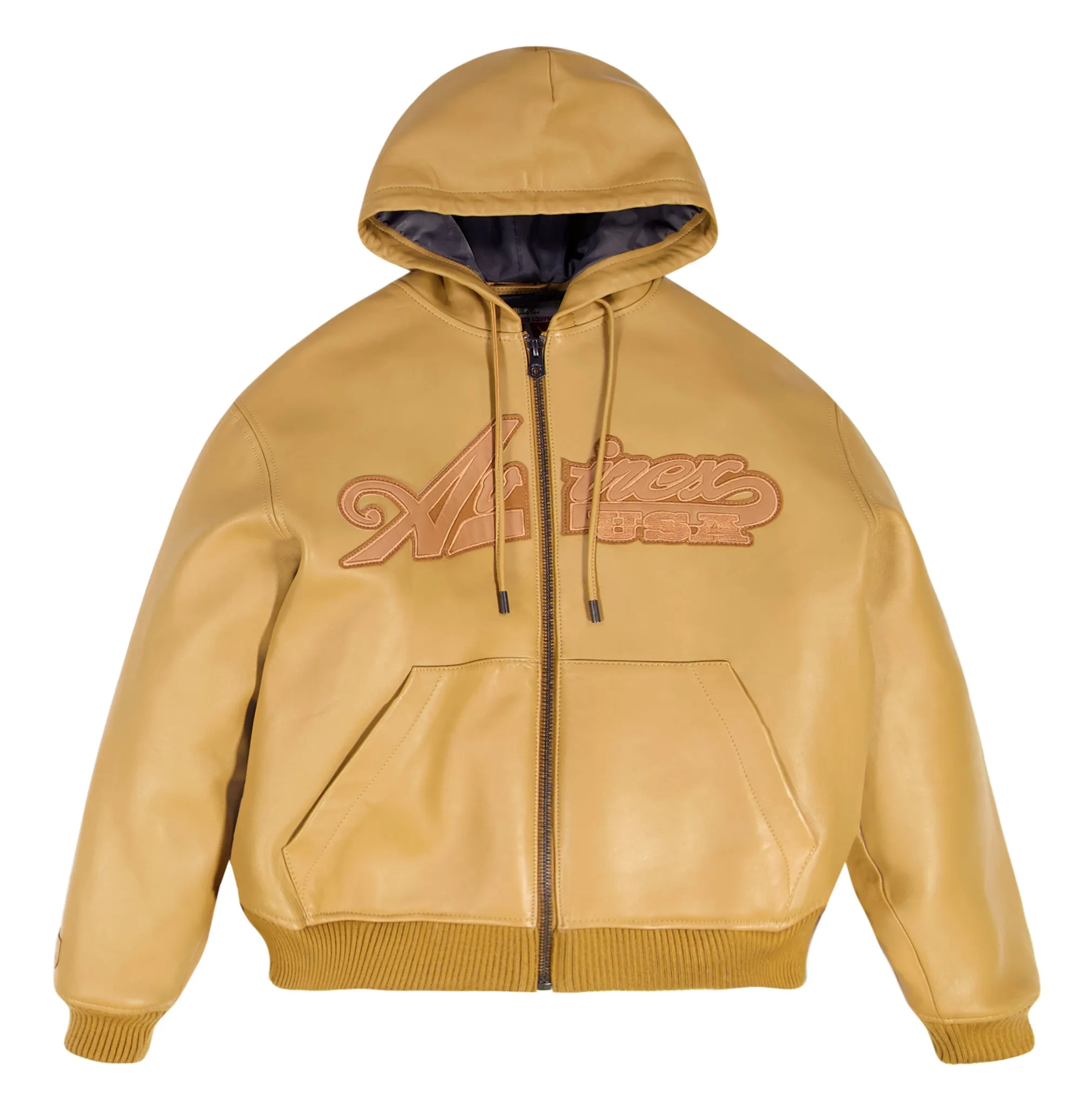 SCRIPT NAPPA LEATHER HOODIE sold by Avirex
