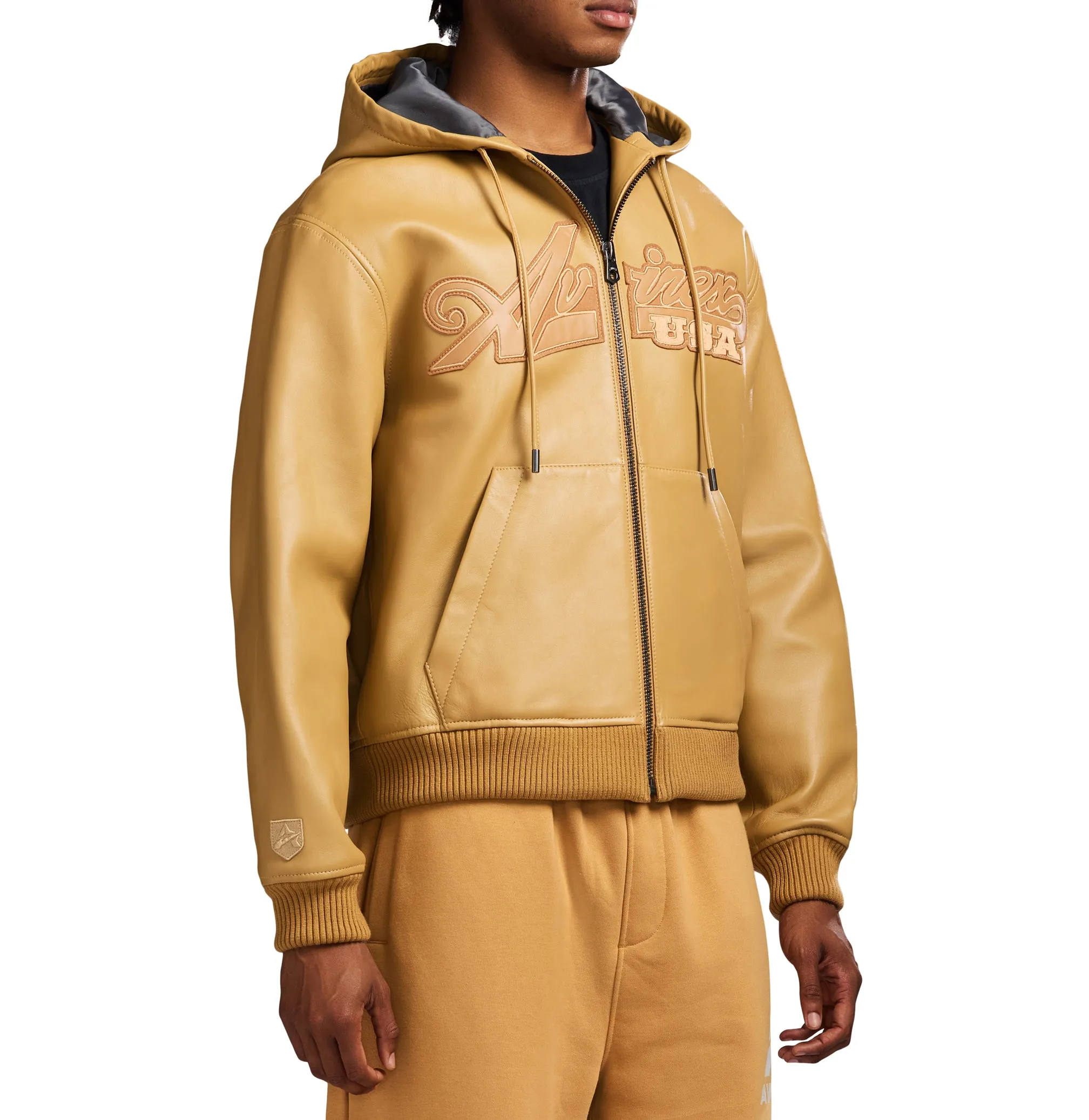 SCRIPT NAPPA LEATHER HOODIE sold by Avirex product image thumbnail 5