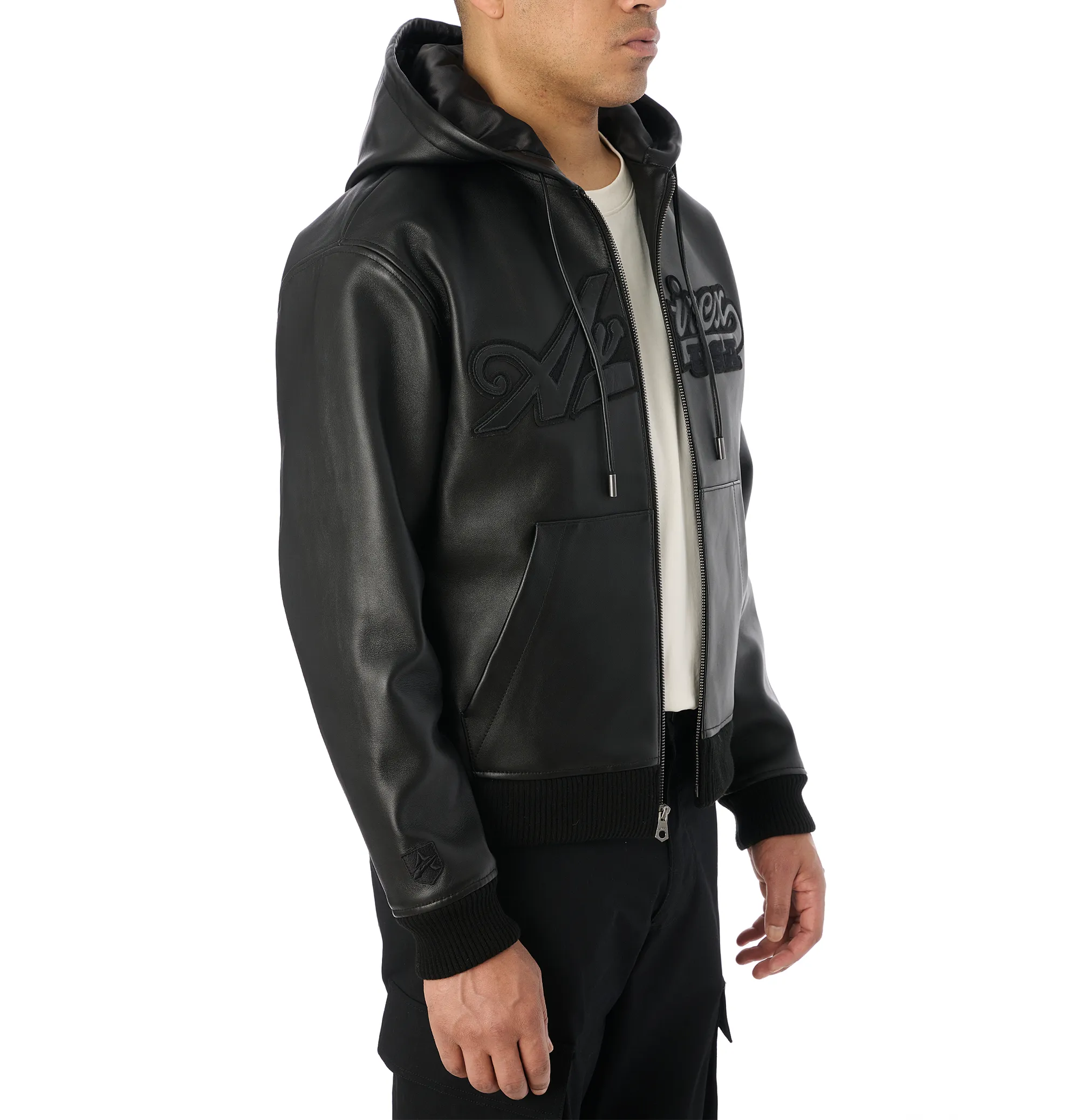 SCRIPT NAPPA LEATHER HOODIE sold by Avirex product image thumbnail 5